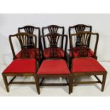 A set of six Edwardian Hepplewhite style chairs