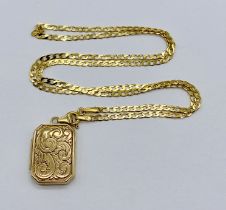 A 9ct gold locket on 9ct gold chain, weight 4.3g