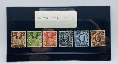 A collection of six Great Britain stamps