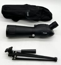 A Zennox 20-60 x 60 spotting scope in case with stand (untested)