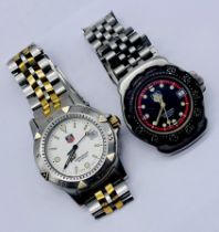 Two Tag Heuer watches on stainless steel straps