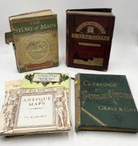 A collection of books including; The Story of Maps by Lloyd A Brown, pub 1949, Old and New London