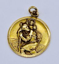 An 18ct gold St Christopher, weight 5.3g