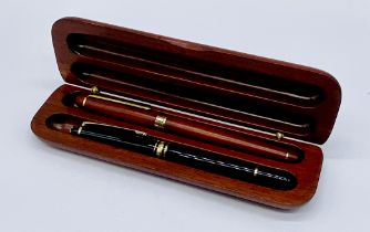 A Mont Blanc Meisterstuck fountain pen along with one other