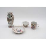 A small collection of Chinese porcelain, including a baluster vase with character mark to base, a