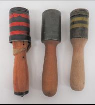 Three inherent Hungarian M42/ 48 Stick grenades consisting of single-canister tops decommissioned