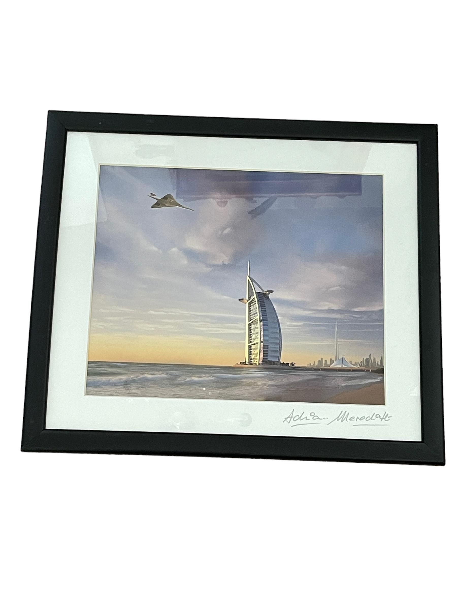 Concorde G-BOAG Flying over Burj Al Arab Hotel Dubai - Framed and Signed 16x12 - Image 4 of 4