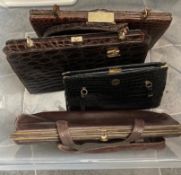 Box of vintage ladies' handbags