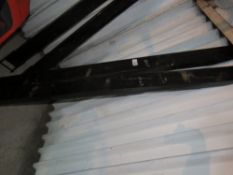 PAIR OF FORKLIFT EXTENSION TINE SLEEVES WITH LOCKING PIN: 2.15M LENGTH X 5" WIDTH APPROX.
