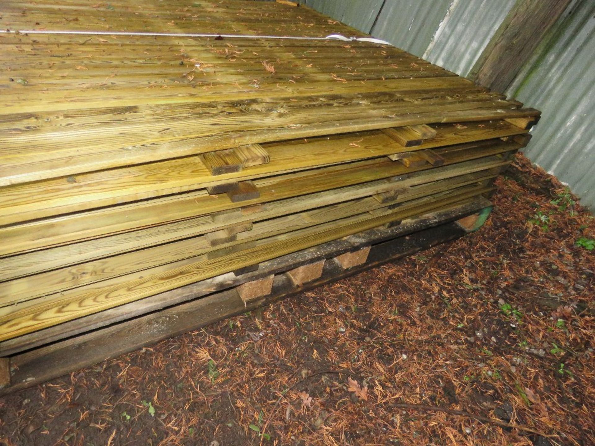 STACK OF 12 X ASSORTED WOODEN FENCE PANELS. - Image 2 of 3