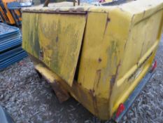 INGERSOLL RAND LARGE OUTPUT DIESEL ENGINED COMPRESSOR, PERKINS TYPE ENGINE. THIS LOT IS SOLD UNDE