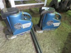 2 X HYDRALITE TANGYE 20TONNE HYDRAULIC JACKS, 150MM RATED LIFT WITH LEVER BARS. THIS LOT IS SOLD