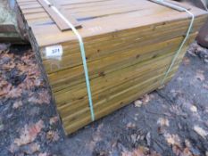 LARGE PACK OF PRESSURE TREATED FEATHER EDGE CLADDING TIMBER BOARDS. 1.2M X 100MM APPROX.
