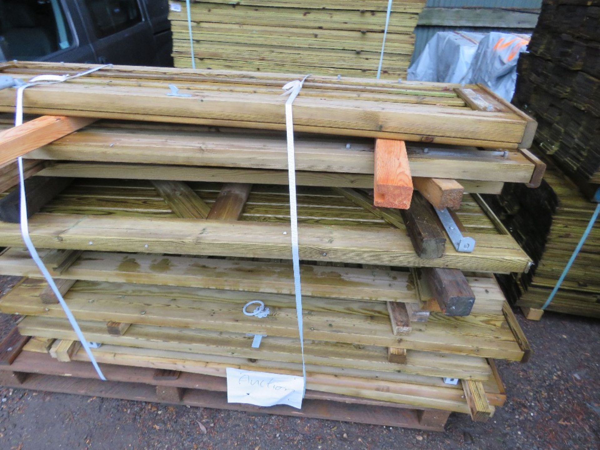 STACK OF 11NO WOODEN GARDEN GATES. - Image 2 of 3