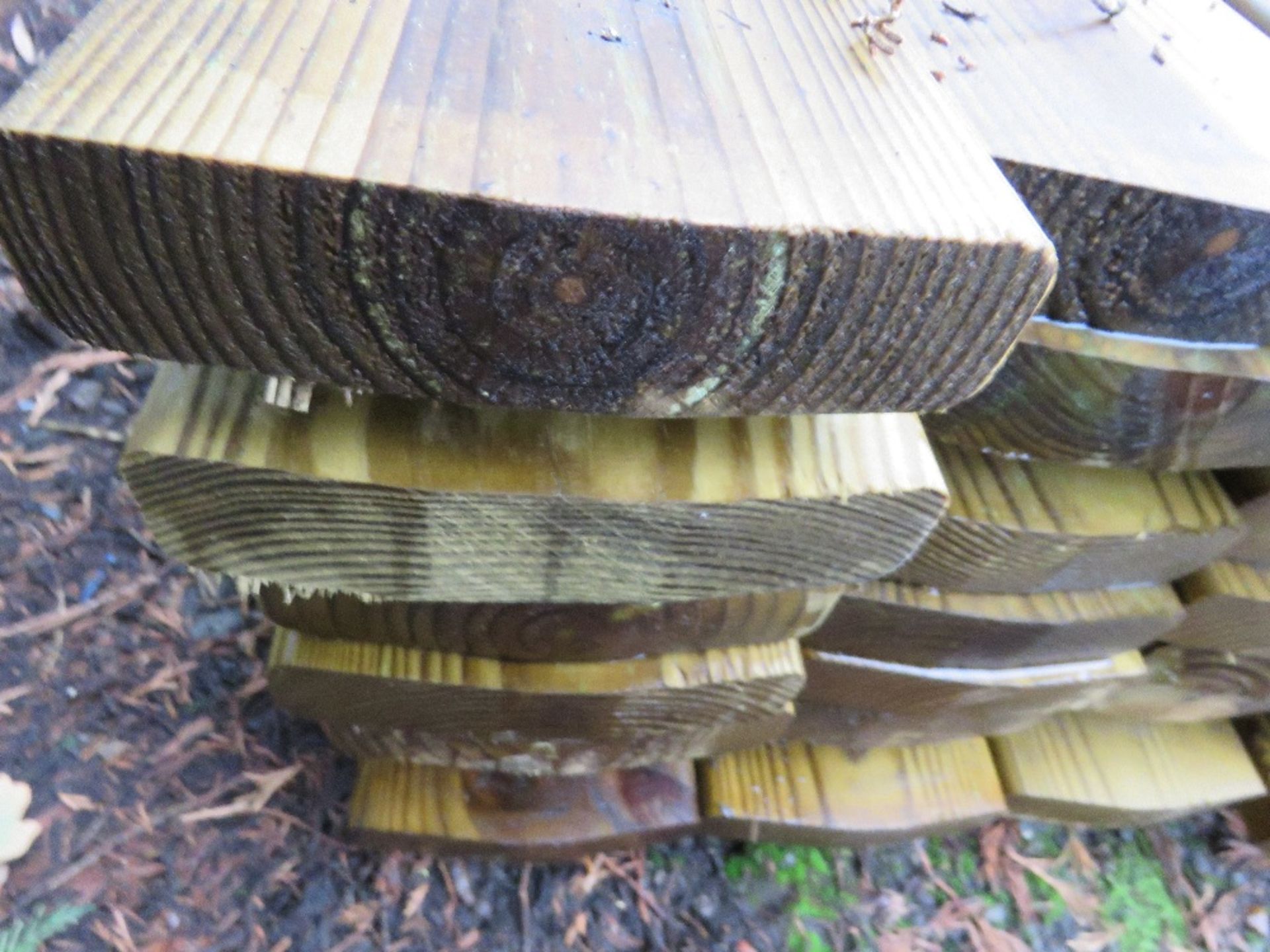 STACK OF 49NO TIMBER TREATED FENCE RAILS, 3.2M LENGTH 150MM X 35MM APPROX. - Image 3 of 4