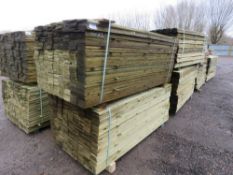 2 X LARGE PACKS OF TREATED FEATHER EDGE TIMBER CLADDING BOARDS: 1.80M LENGTH X 100MM WIDTH APPROX.