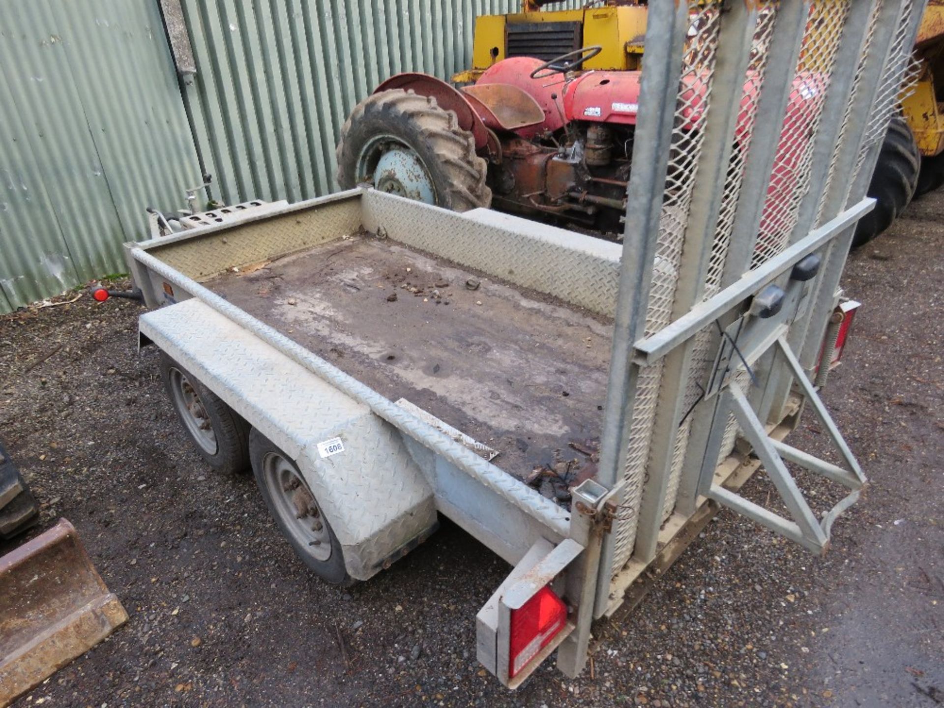 INDESPENSION MINI DIGGER TRAILER WITH DROP REAR RAMP, RING HITCH, 2.52M X 1.6M BED SIZE APPROX. SN:S