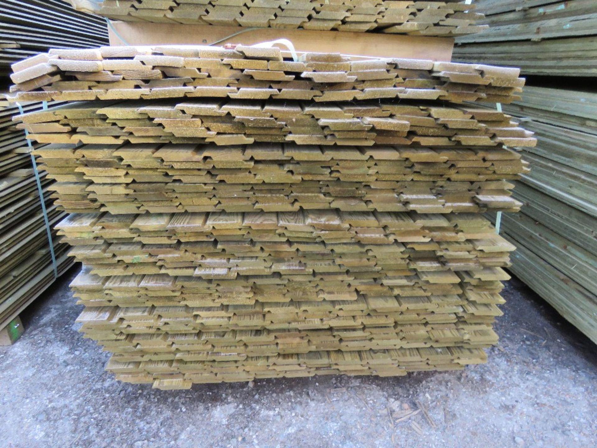 LARGE PACK OF PRESSURE TREATED SHIPLAP FENCE CLADDING BOARDS. 1.83M LENGTH X 100MM WIDTH APPROX. - Image 2 of 3