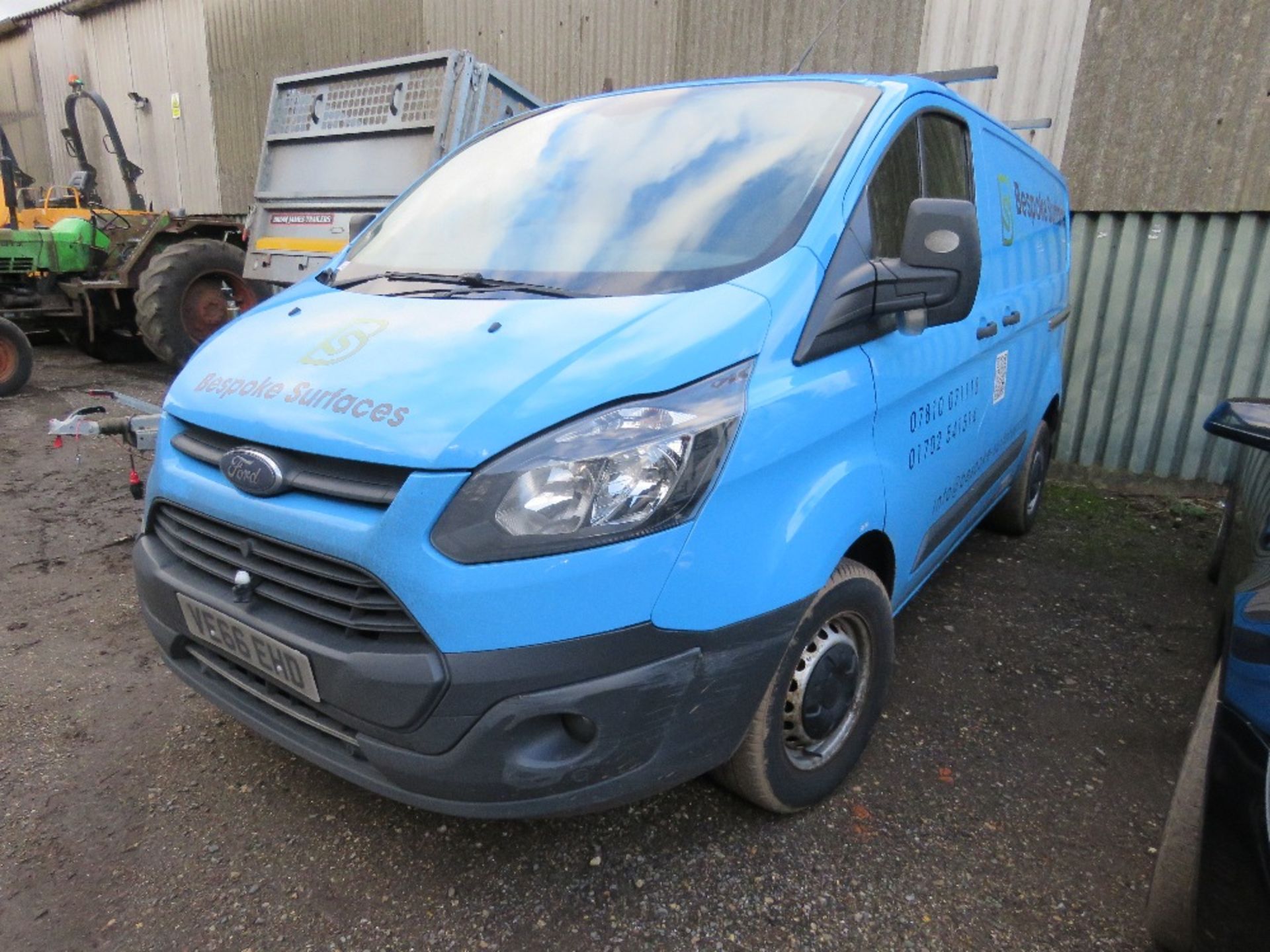 FORD TRANSIT CUSTOM 310 PANEL VAN WITH ROOF RACK REG:VE66 EHD. WITH V5 AND TEST UNTIL 18.05.23. DIRE - Image 2 of 9