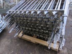 STACK OF APPROXIMATELY 24NO SPIKED TOP WALL RAILINGS, 1M WIDTH X 64CM HEIGHT (PLUS ONE LARGER SPIKE