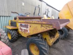 DEUTZ ENGINED LARGE CAPACITY SITE DUMPER. WHEN TESTED WAS SEEN TO RUN AND DRIVE AND TIP, SEE VIDEO.