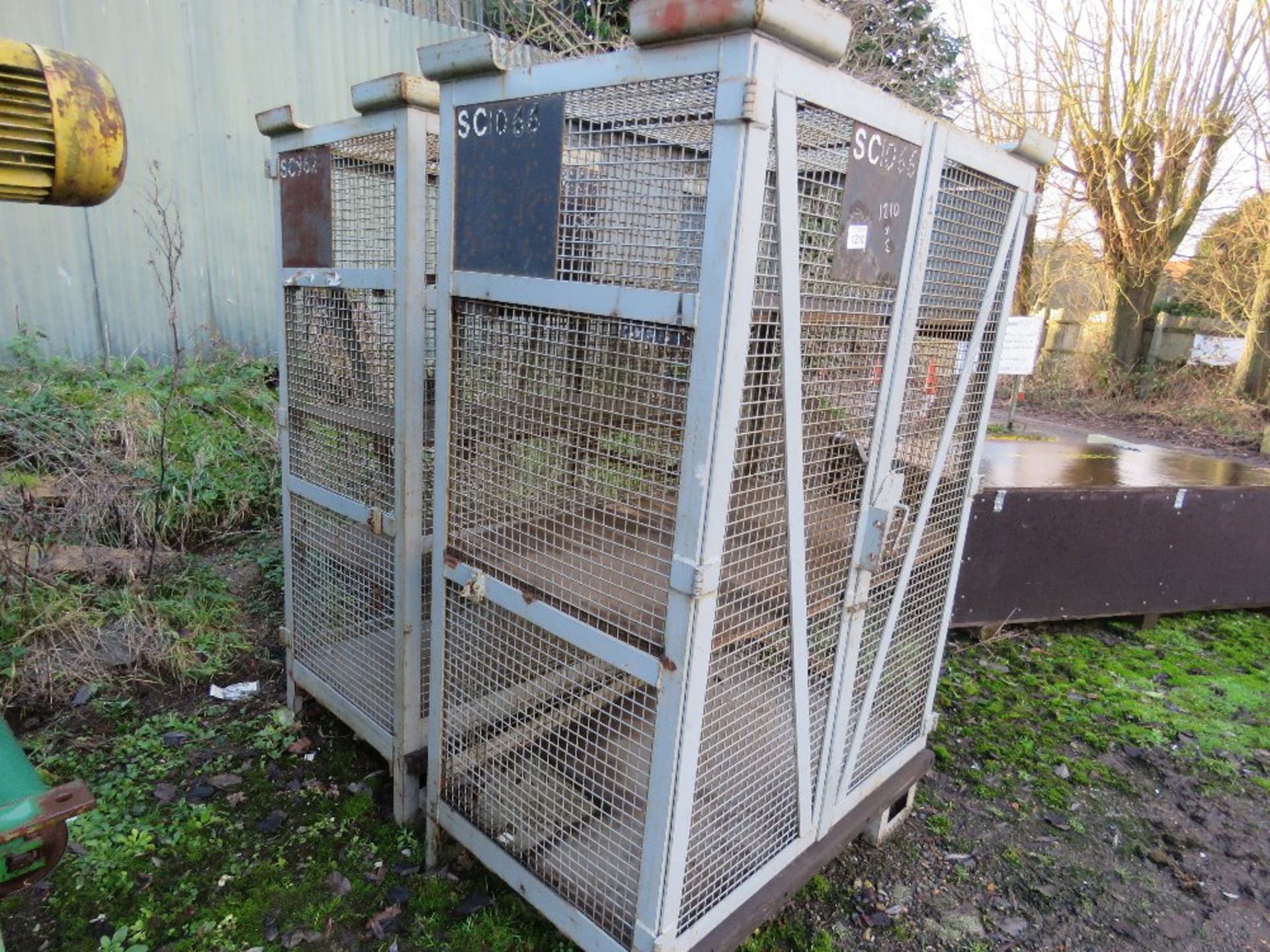 2 X HEAVY DUTY MESH COVERED LOCKABLE STORAGE CAGES. - Image 2 of 2