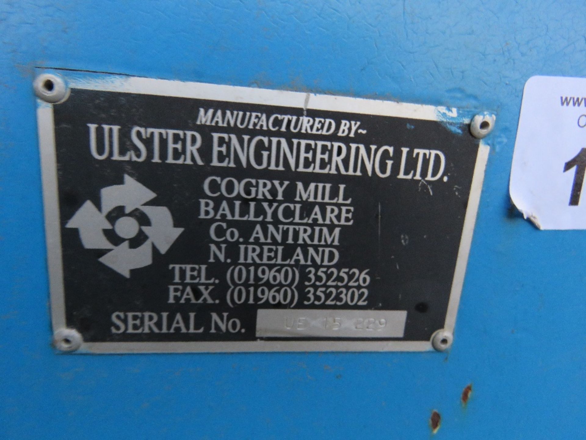 BLUE ULSTER MAKE 3 PHASE WASTE SHREDDER UNIT. - Image 2 of 7