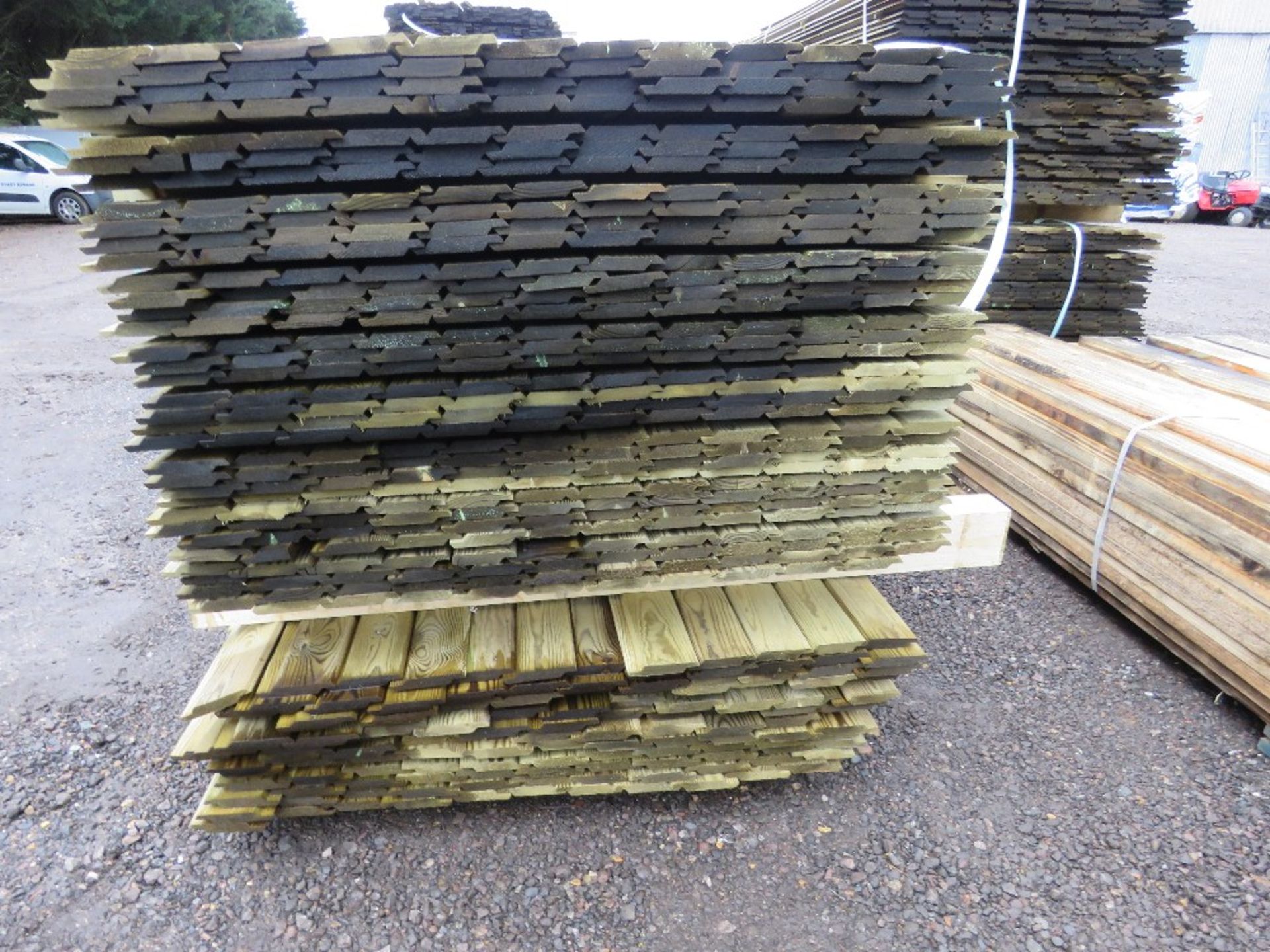 2 X PACKS OF TREATED SHIPLAP TIMBER CLADDING BOARDS: 1.73M LENGTH X 100MM WIDTH APPROX. BIG PACK AND - Image 4 of 6