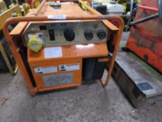 ARCGEN WM-150SP PETROL ENGINED WELDER, REQUIRES LEADS, ORANGE COLOURED. THIS LOT IS SOLD UNDER TH