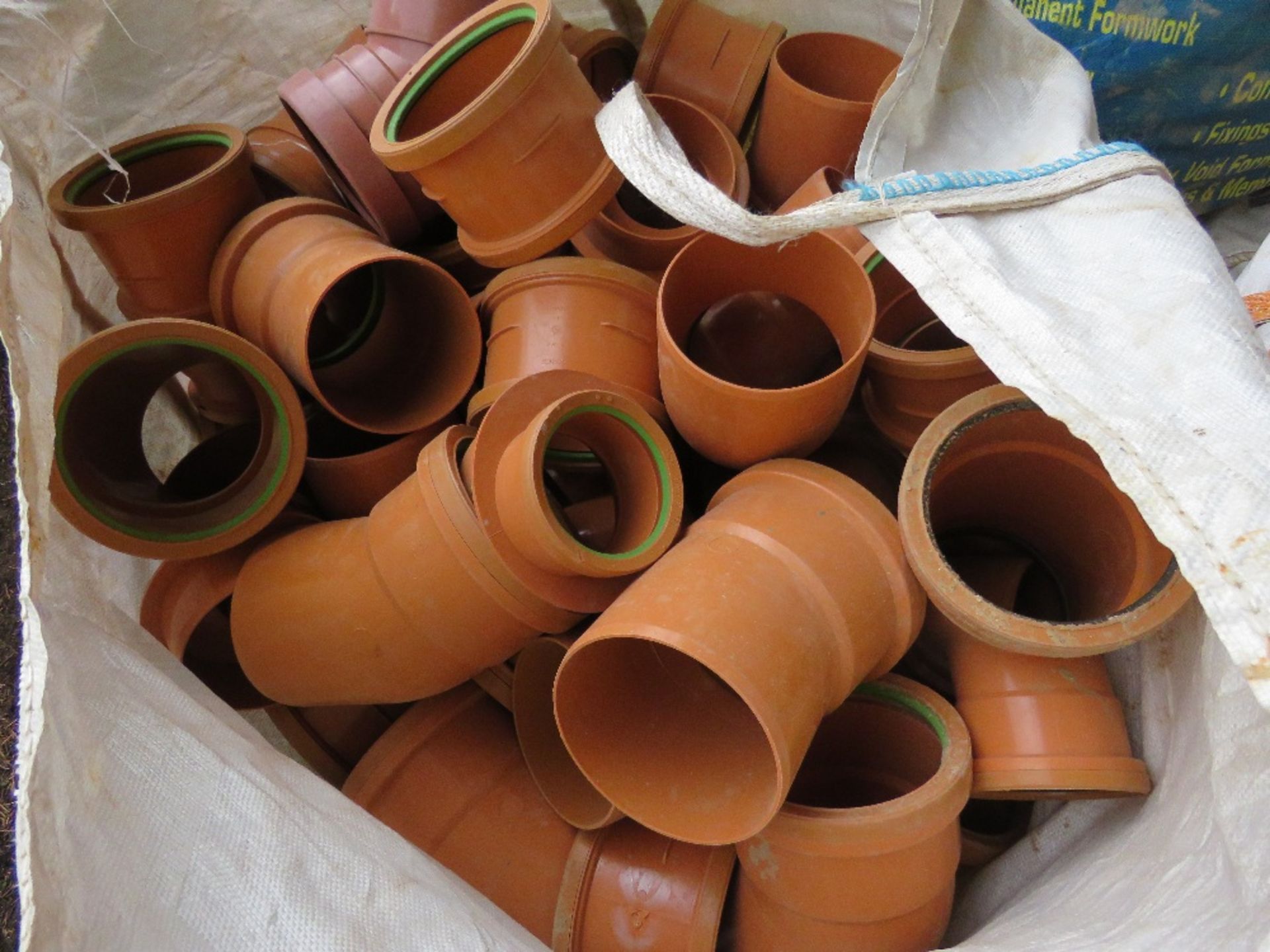 2 X BULK BAGS CONTAINING ASSORTED ORANGE PLASTIC DRAINAGE FITTINGS MAINLY 160MM. DIRECT FROM COMPANY - Image 3 of 5