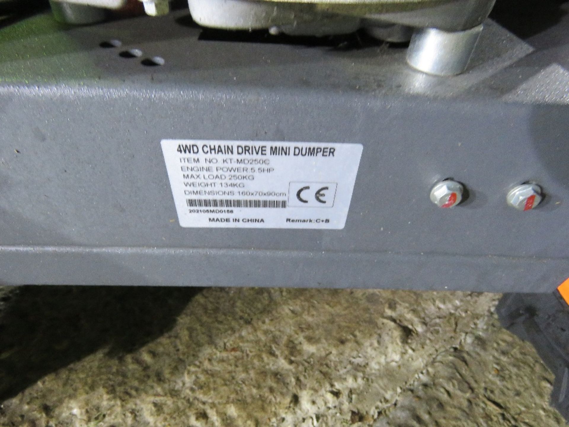 KTMD250C PETROL ENGINED 4WD CHAIN DRIVEN POWER BARROW, APPEARS UNUSED. - Image 10 of 13