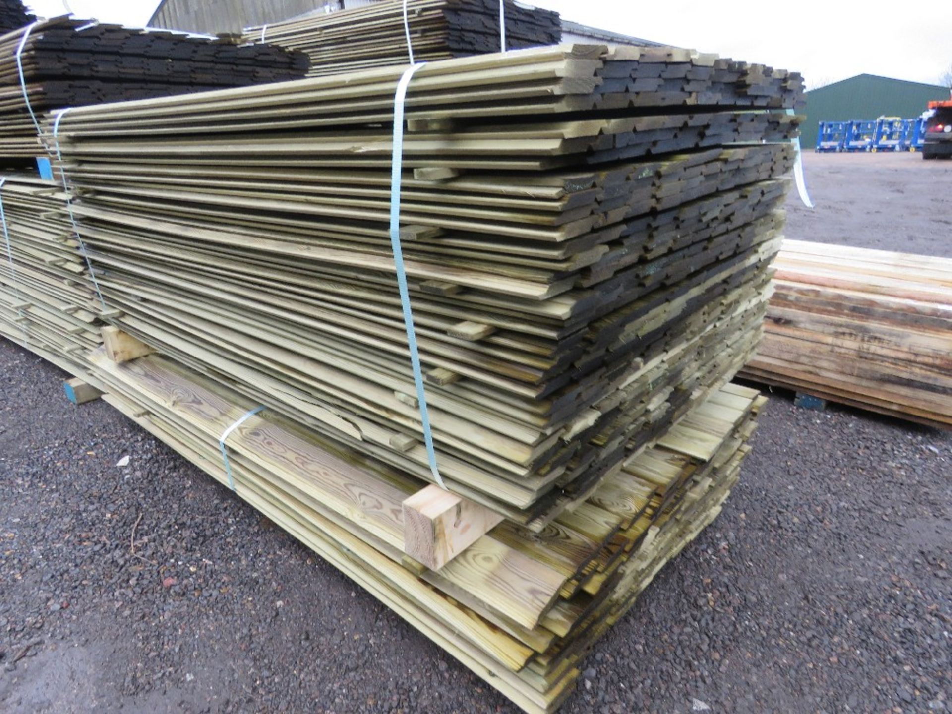 2 X PACKS OF TREATED SHIPLAP TIMBER CLADDING BOARDS: 1.73M LENGTH X 100MM WIDTH APPROX. BIG PACK AND