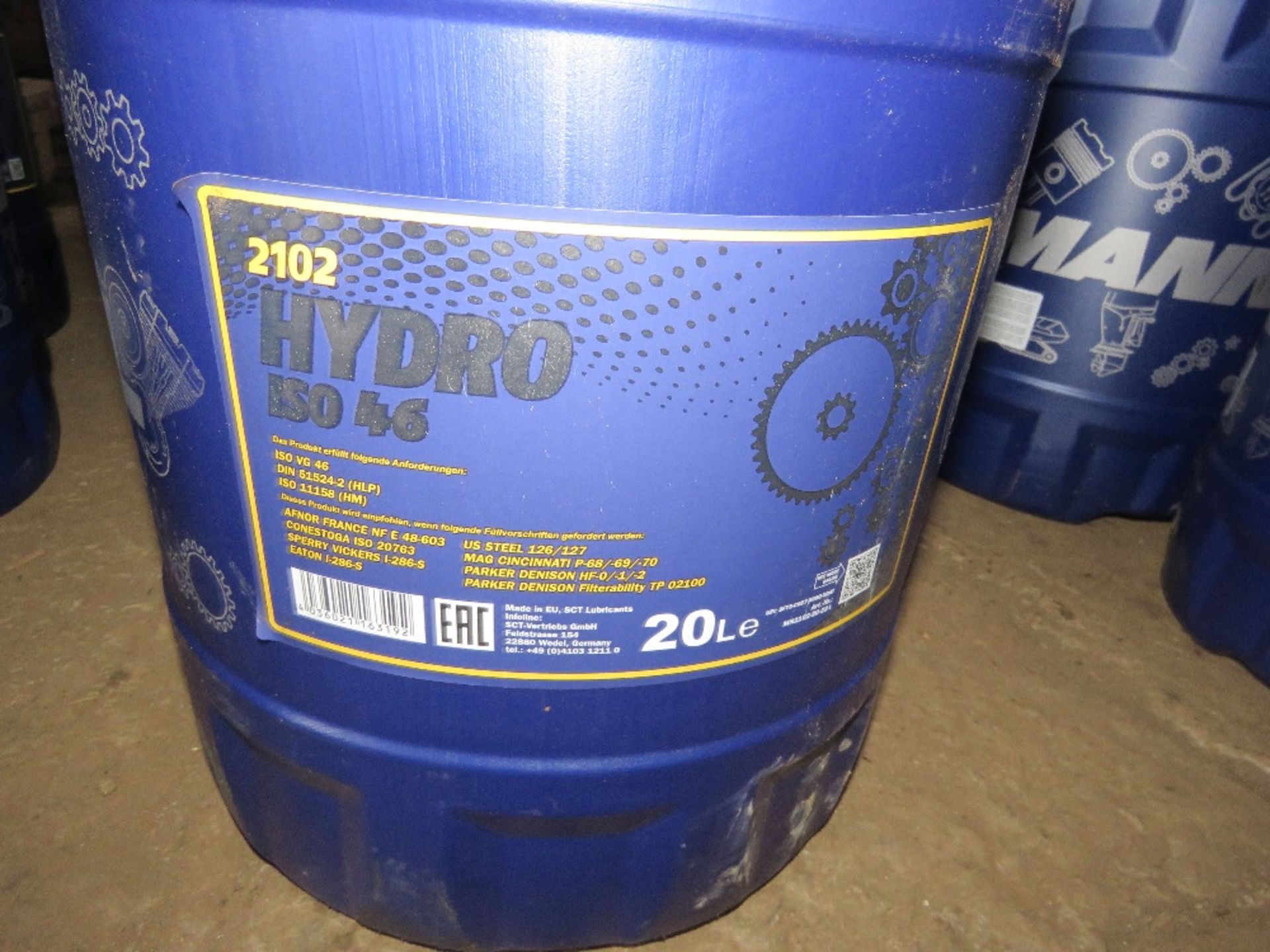 3 X 20LITRE DRUMS OF MANOL 2102 HYDRO ISO46 HYDRAULIC OIL. THIS LOT IS SOLD UNDER THE AUCTIONEERS - Image 2 of 2