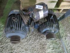 3 X ASSORTED ELECTRIC MOTORS. THIS LOT IS SOLD UNDER THE AUCTIONEERS MARGIN SCHEME, THEREFORE NO