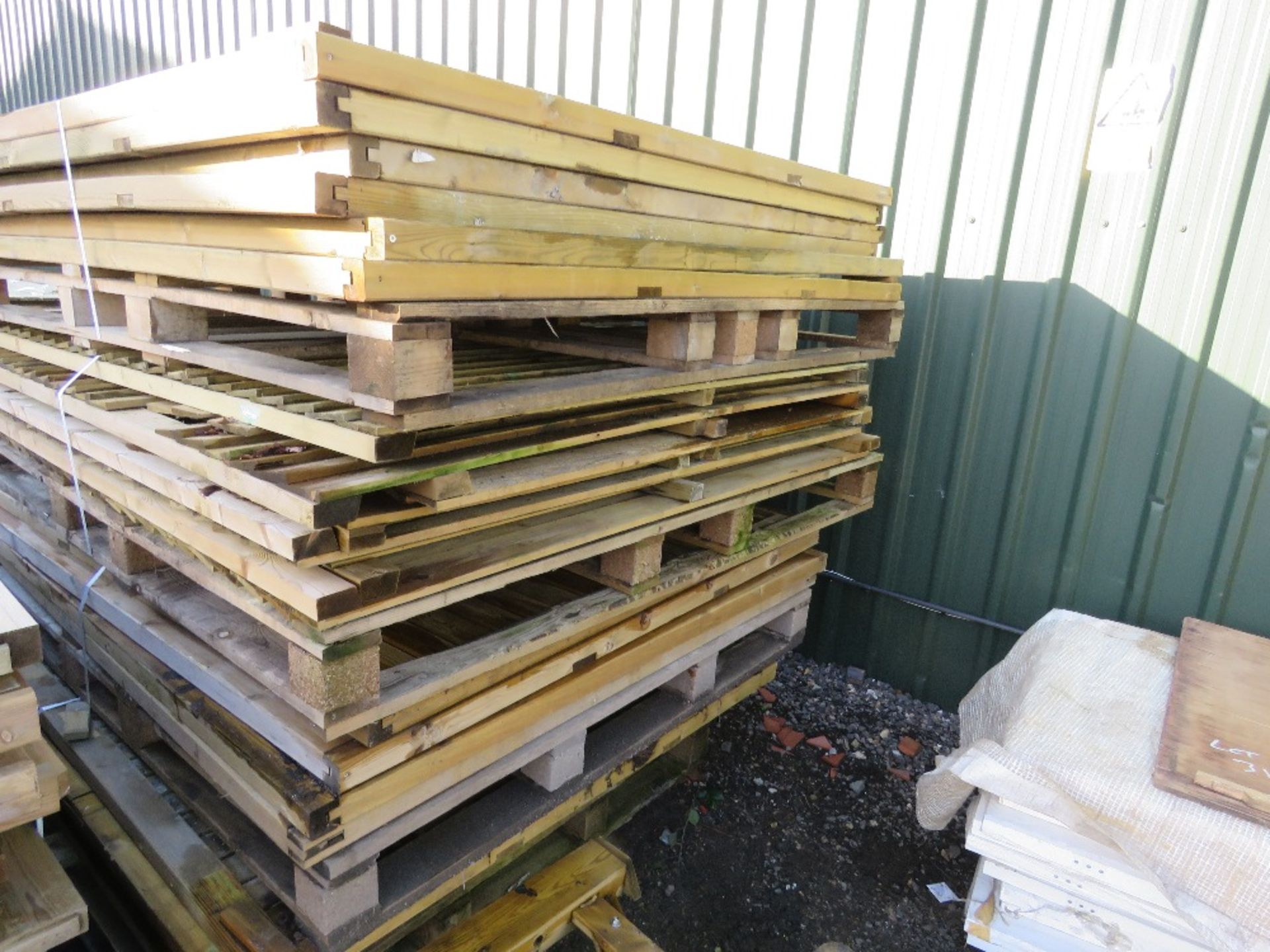 STACK OF ASSORTED WOODEN FENCE PANELS, 24NO IN TOTAL APPROX.