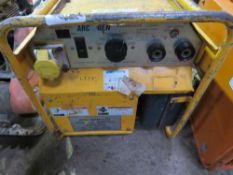 ARCGEN WM-150SP PETROL ENGINED WELDER, REQUIRES LEADS, YELLOW COLOURED. THIS LOT IS SOLD UNDER TH