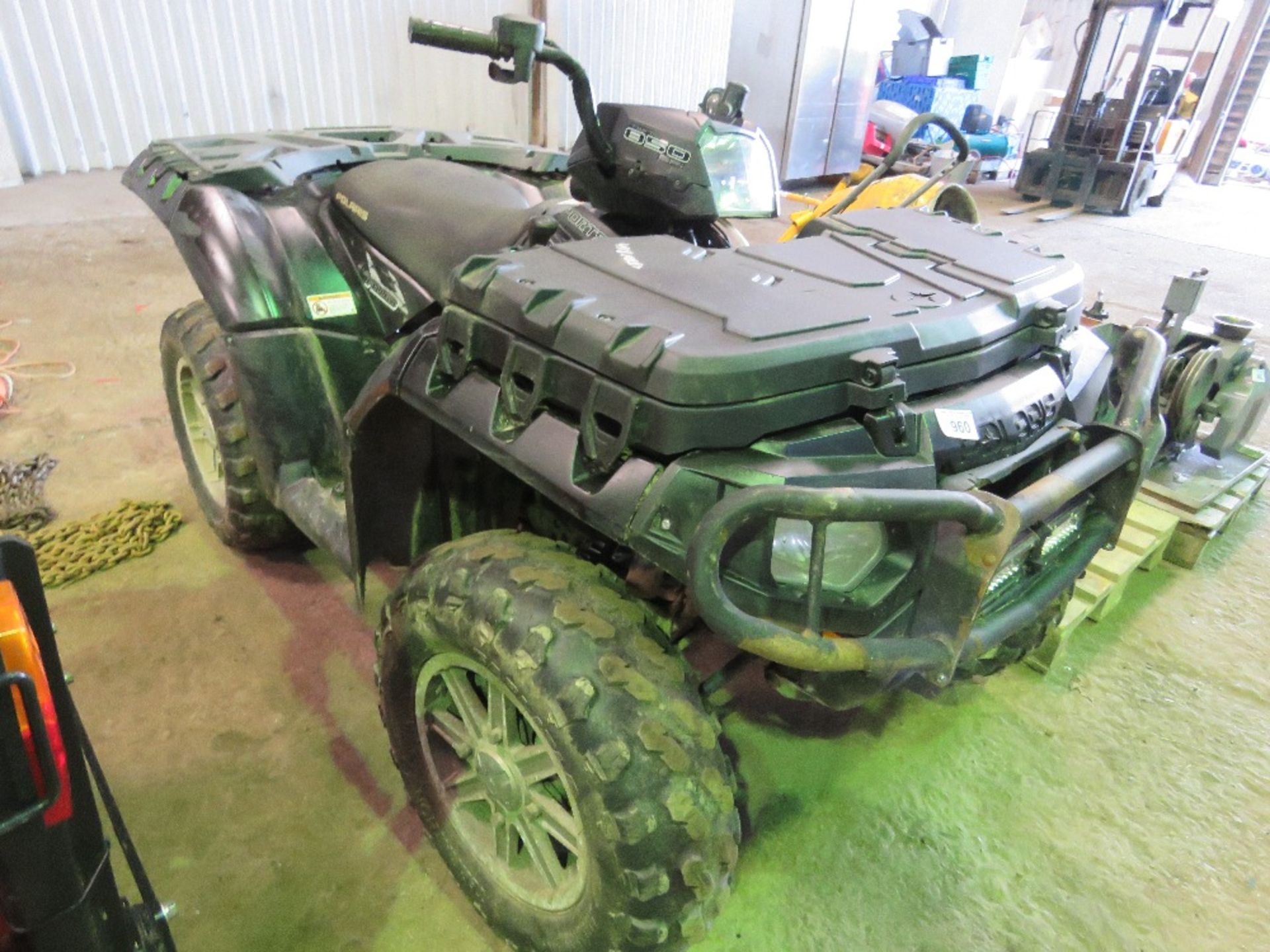 POLARIS SPORTSMAN 850 4WD DIESEL QUAD BIKE, YEAR 2009 APPROX, 4918 REC MILES, POWER STEERING. WHEN T