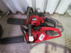 2 X RED PETROL CHAINSAWS.