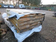 STACK OF 2 X BUNDLES OF UNTREATED ASSORTED TIMBERS: HIT AND MISS TIMBER CLADDING BOARDS @ 1.6M, PLUS