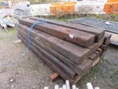 STACK OF 18NO PRE USED SLEEPERS, 8FT LENGTH APPROX. THIS LOT IS SOLD UNDER THE AUCTIONEERS MARGIN