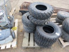 9 X ASSORTED QUAD BIKE TYRES. THIS LOT IS SOLD UNDER THE AUCTIONEERS MARGIN SCHEME, THEREFORE NO