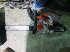 STIHL MS170 PETROL ENGINED CHAINSAW. BEING SOLD AS OWNER HAS GONE TO ELECTRIC UNITS. THIS LOT IS