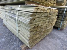 LARGE PACK OF PRESSURE TREATED SHIPLAP FENCE CLADDING BOARDS. 1.73M LENGTH X 100MM WIDTH APPROX.