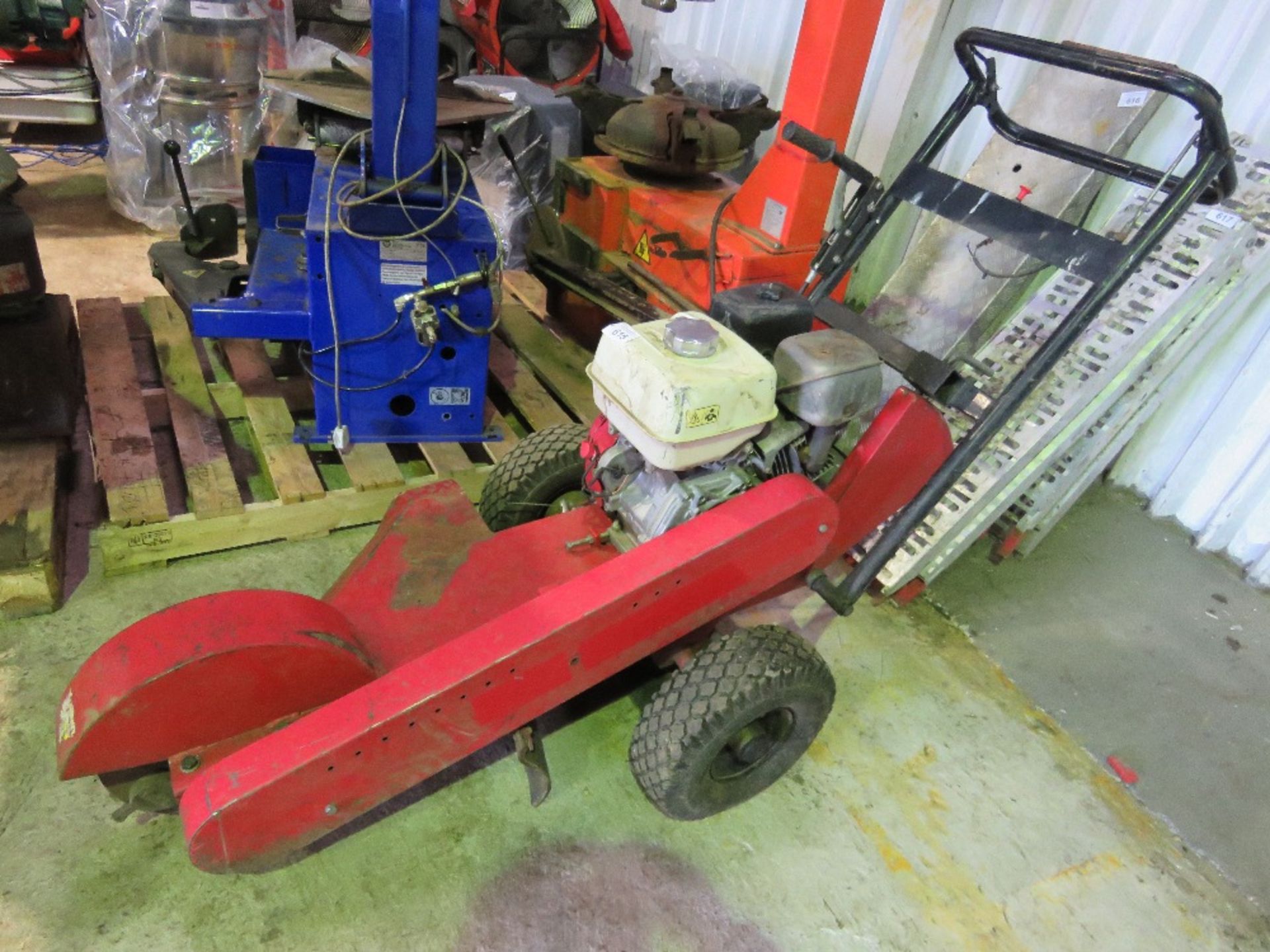 PETROL ENGINED HEAVY DUTY STUMP GRINDER.