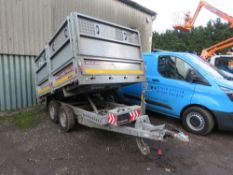 BRIAN JAMES TIPPER TRAILER, YEAR 2021, LITTLE USED WITH EXTENSION SIDES AND RAMPS. SN:SJB525GBPMD043