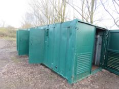 SECURE WELFARE CABIN, 32FT LENGTH X 10FT WIDTH APPROX WITH GENERATOR. ACCOMODATION COMPRISES OFFICE,