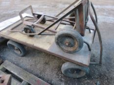 3 X BARROWS: 4 WHEEL, SACK AND BOTTLE TYPE. THIS LOT IS SOLD UNDER THE AUCTIONEERS MARGIN SCHEME,