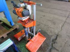 STIHL FS560C PETROL POWERED CORE DRILL UNIT ON GOLZ KB200 STAND.