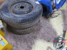 2 X TRAILER WHEELS AND TYRES. THIS LOT IS SOLD UNDER THE AUCTIONEERS MARGIN SCHEME, THEREFORE NO