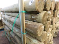 PACK OF 28NO HEAVY DUTY MACHINED TIMBER FENCE POSTS WITH A POINT, PRESSURE TREATED, 2.4M LENGTH X 15